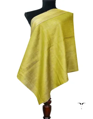 Pea Green Zari Reversible Pashmina Stole 8030