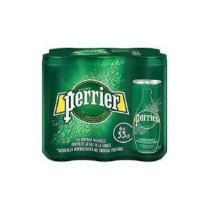 Perrier Sparkling Natural Mineral Water Cans 330ml - Pack of 6