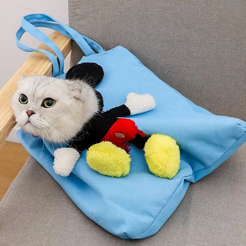 Pet Tote Bag Carrier with Plush for Cats & Dogs