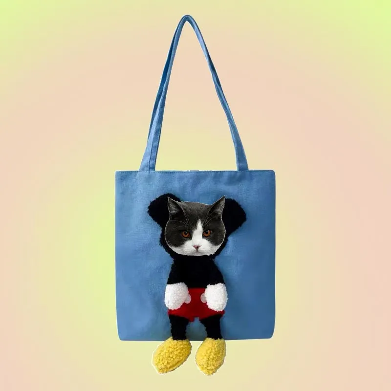 Pet Tote Bag Carrier with Plush for Cats & Dogs