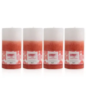 Pier 1 Pink Champagne 3x6 Layered Set of 4 Pillar Candles