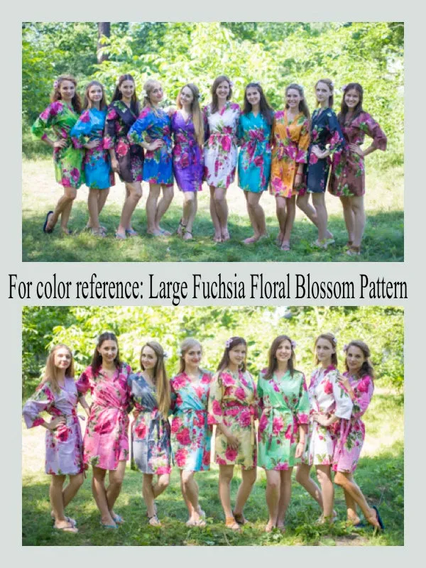 Pink Charming Collars Style Caftan in Large Fuchsia Floral Blossom Pattern