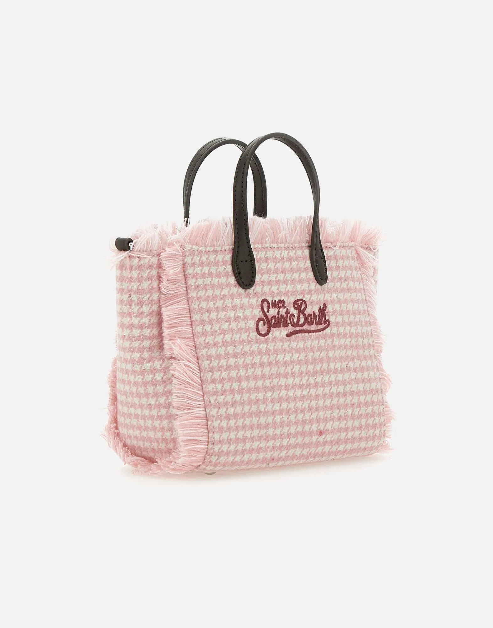 Pink Houndstooth Mini Handbag