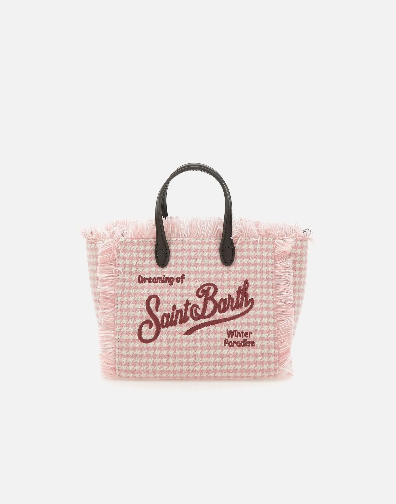 Pink Houndstooth Mini Handbag