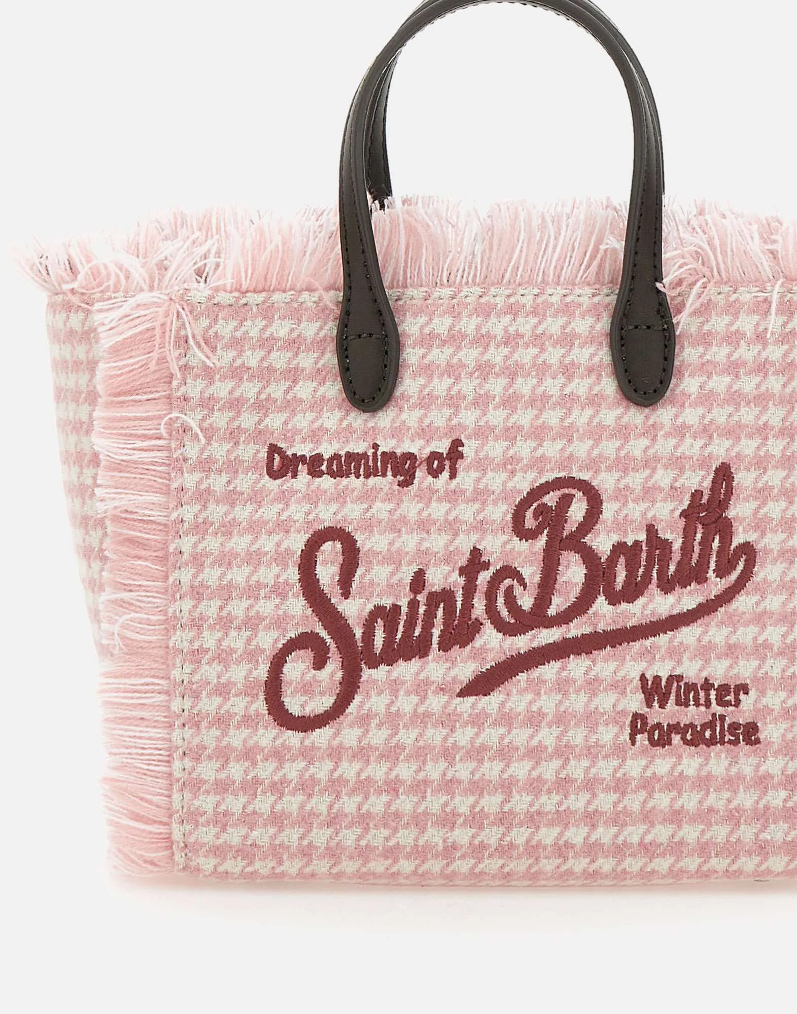 Pink Houndstooth Mini Handbag