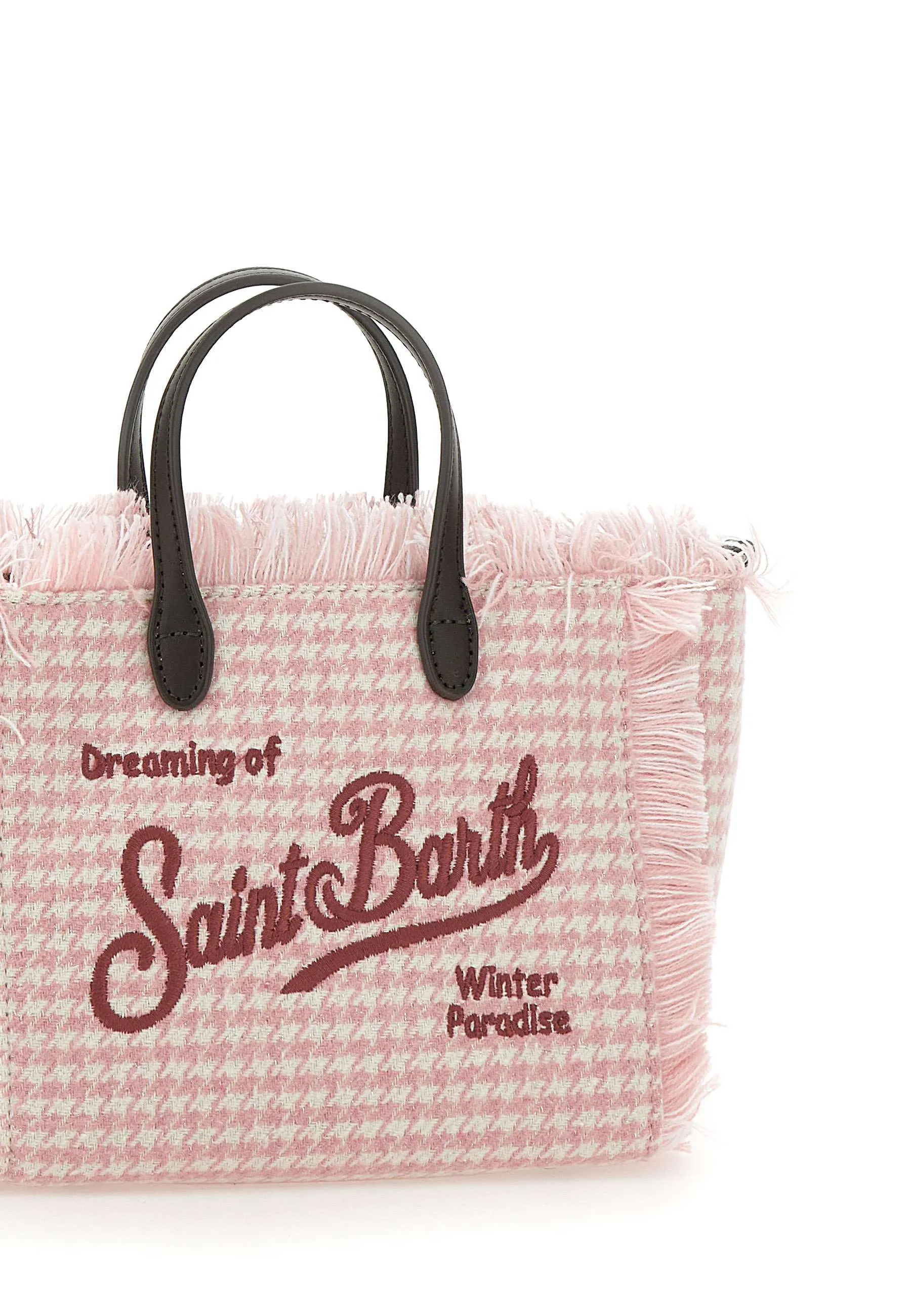 Pink Houndstooth Mini Handbag