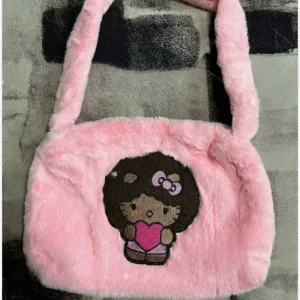 Pink Kitty Plush Handbag KI310