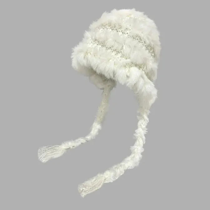 Rabbit Fur Blended Woolen Hat