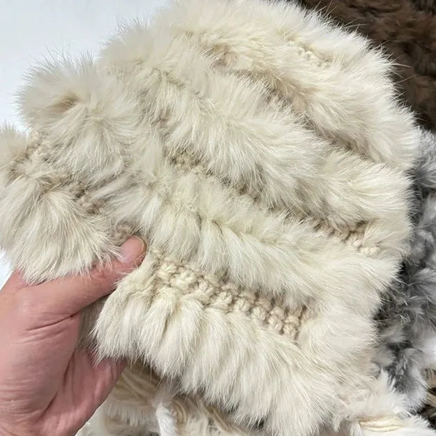 Rabbit Fur Blended Woolen Hat