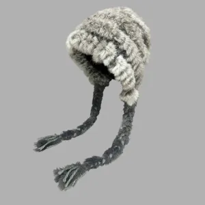 Rabbit Fur Blended Woolen Hat