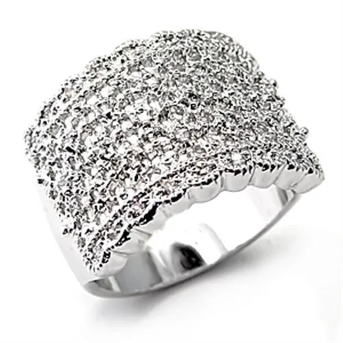 Ring AAA GRD CZ Clear 7X094 for Women Style Rhodium