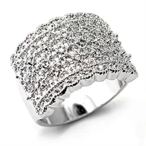 Ring AAA GRD CZ Clear 7X094 for Women Style Rhodium