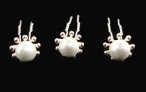 Rose Gold Pearl Stud Hair Pins (3pcs)