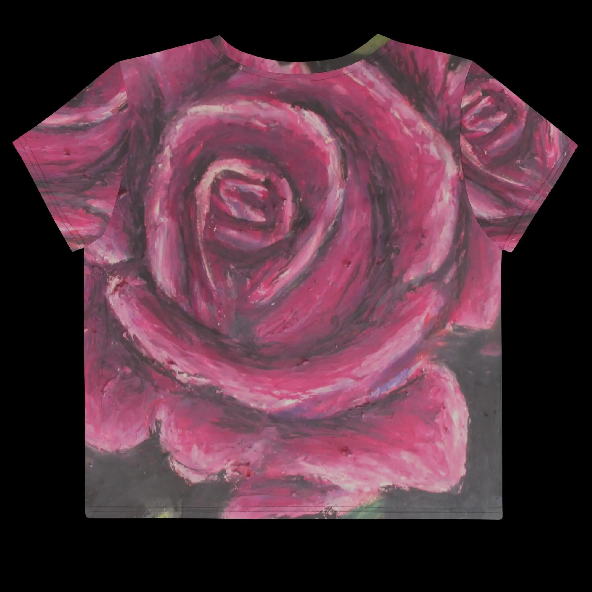 Rosy Pink ~ All-Over Print Crop Tee