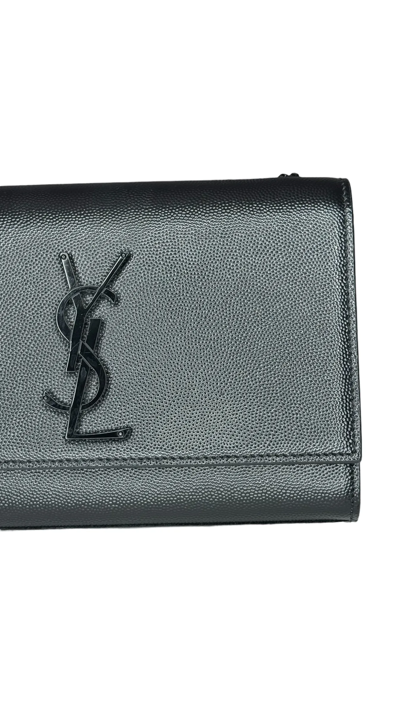 Saint Laurent YSL Kate Small All Black Grain de Poudre