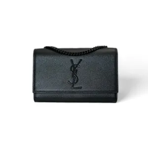 Saint Laurent YSL Kate Small All Black Grain de Poudre