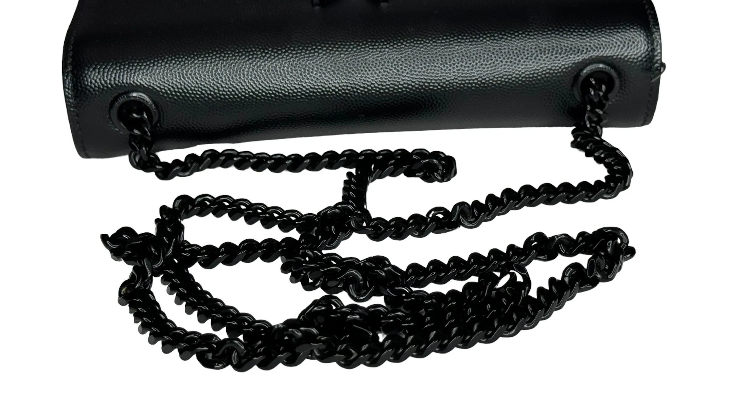 Saint Laurent YSL Kate Small All Black Grain de Poudre