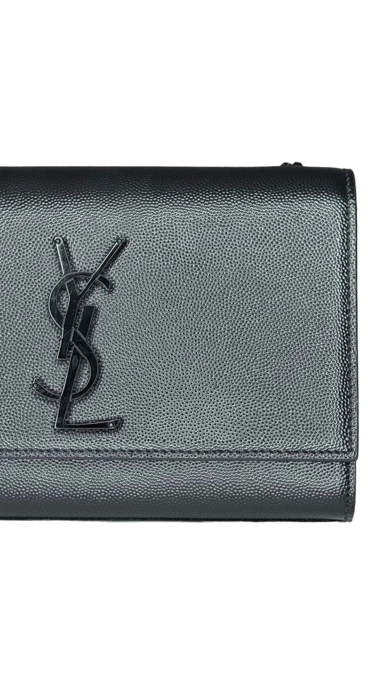 Saint Laurent YSL Kate Small All Black Grain de Poudre