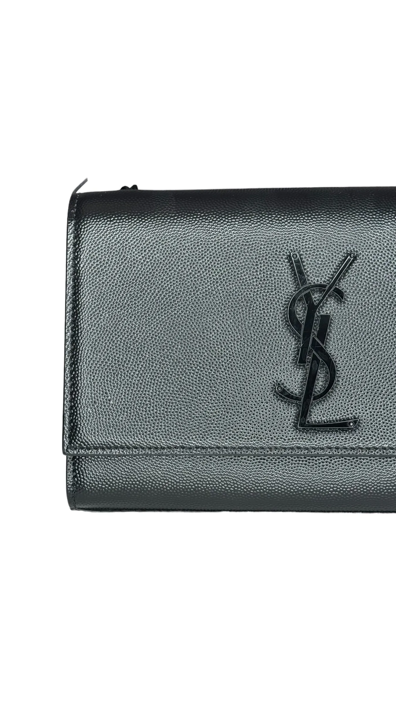 Saint Laurent YSL Kate Small All Black Grain de Poudre