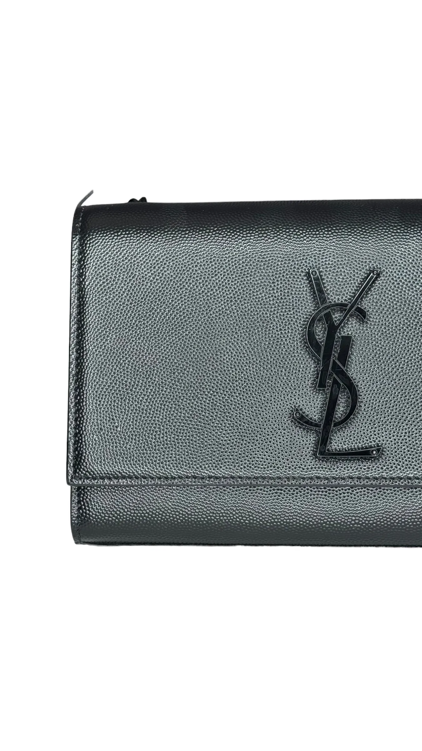 Saint Laurent YSL Kate Small All Black Grain de Poudre