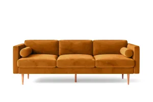 Salerno 3 Seater Sofa Gold Velvet