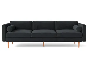 Salerno 4 Seater Sofa Dark Grey Velvet
