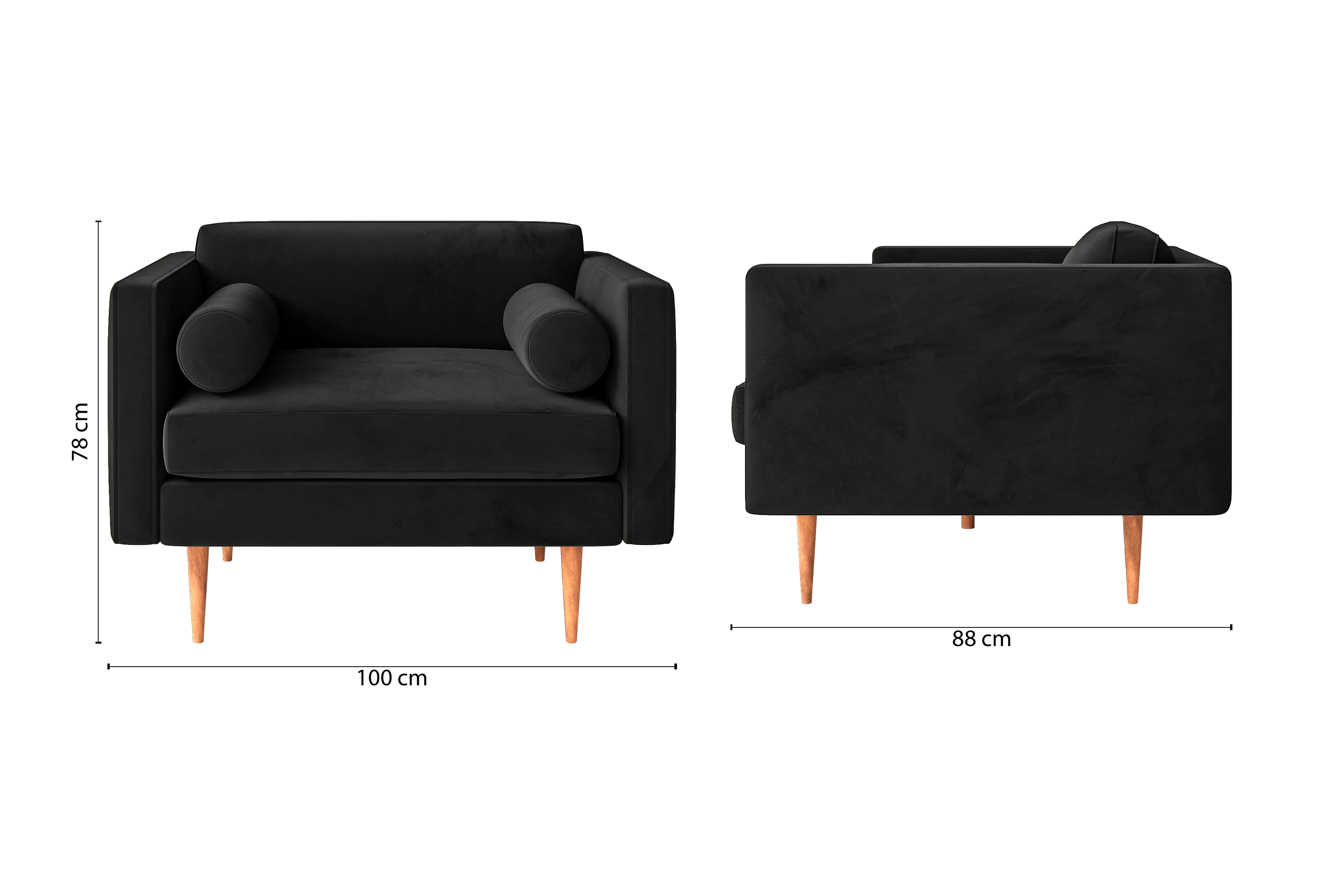 Salerno Armchair Black Velvet