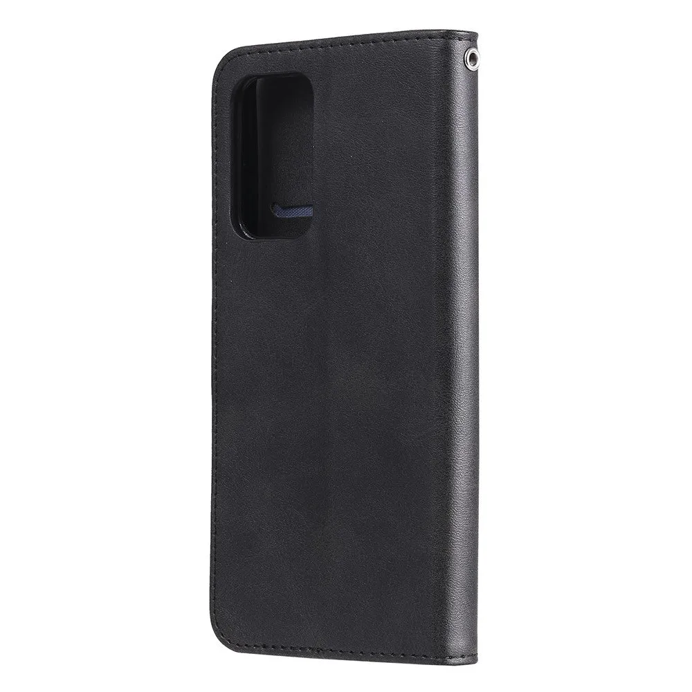 Samsung Galaxy A52s 5G / A52 (5G) Leather Case Flip Cover with Zipper - Black