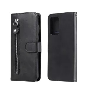 Samsung Galaxy A52s 5G / A52 (5G) Leather Case Flip Cover with Zipper - Black