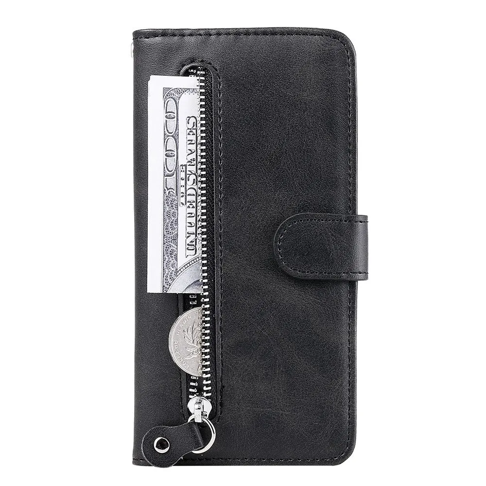Samsung Galaxy A52s 5G / A52 (5G) Leather Case Flip Cover with Zipper - Black
