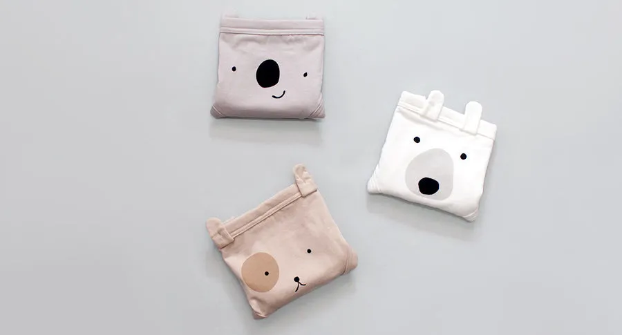 Set of 3 Briefs with Pouch - Fluffy Friends