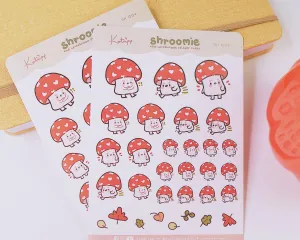 Shroomie the Loveshroom Sticker Sheet | Whimsical Mushroom Planner Stickers | Cottagecore Stationery | SH004