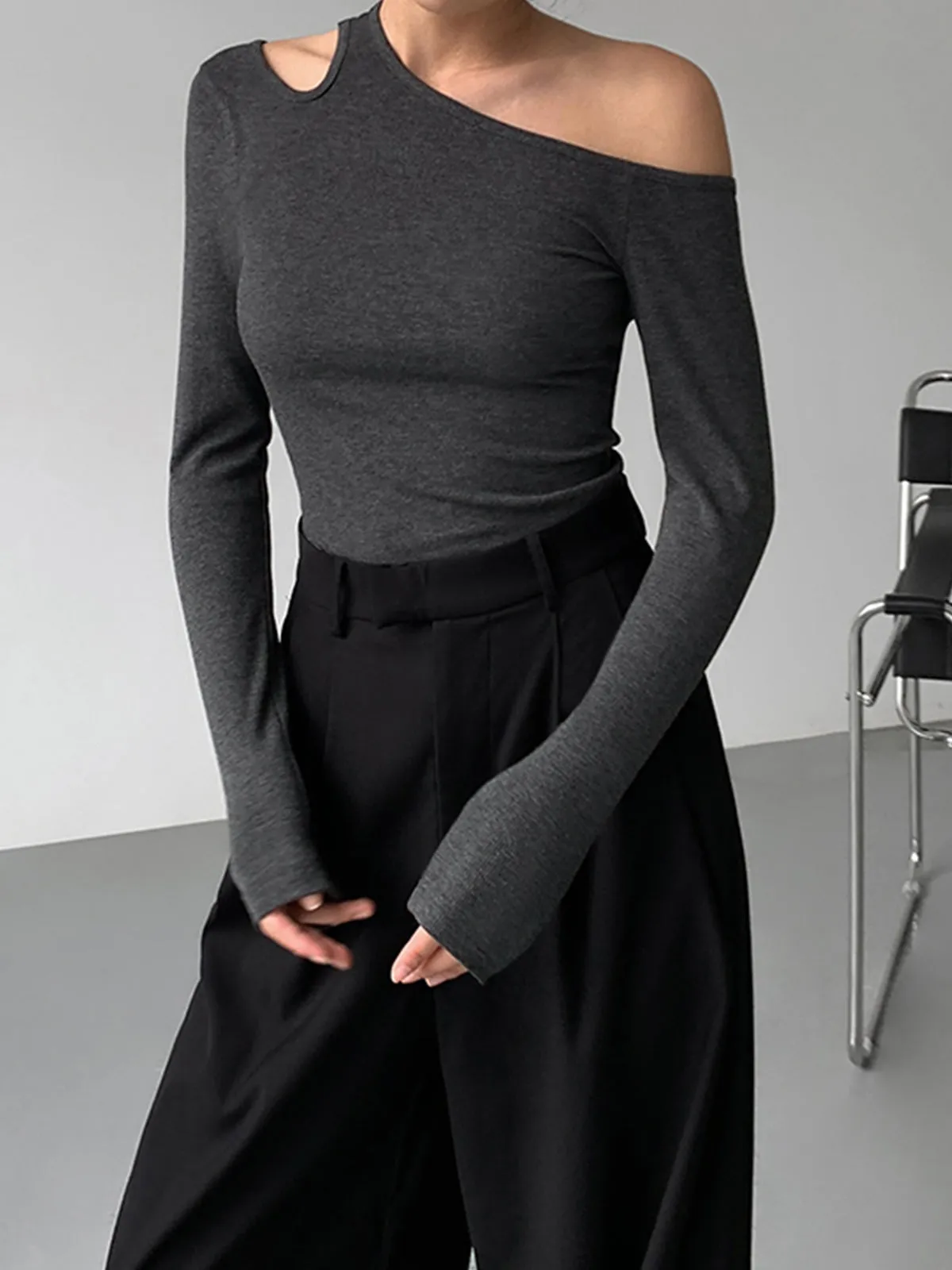 Slinky Cutout Graceful Knit Top