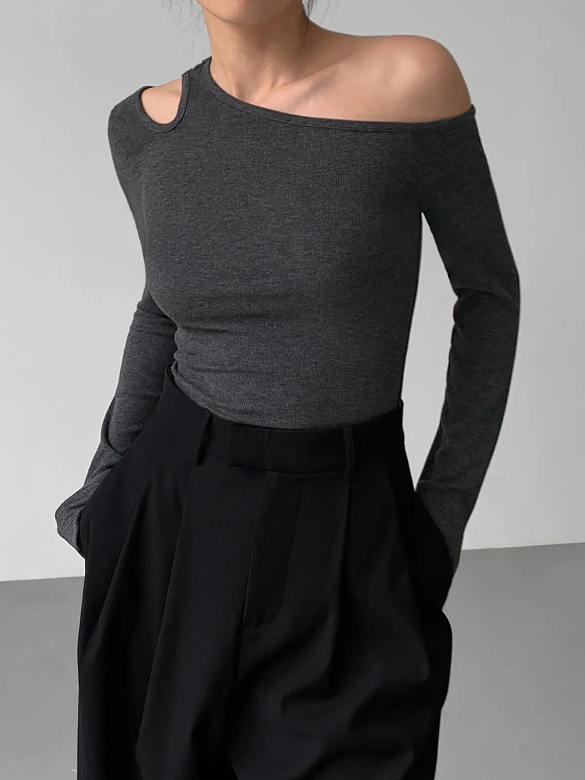 Slinky Cutout Graceful Knit Top