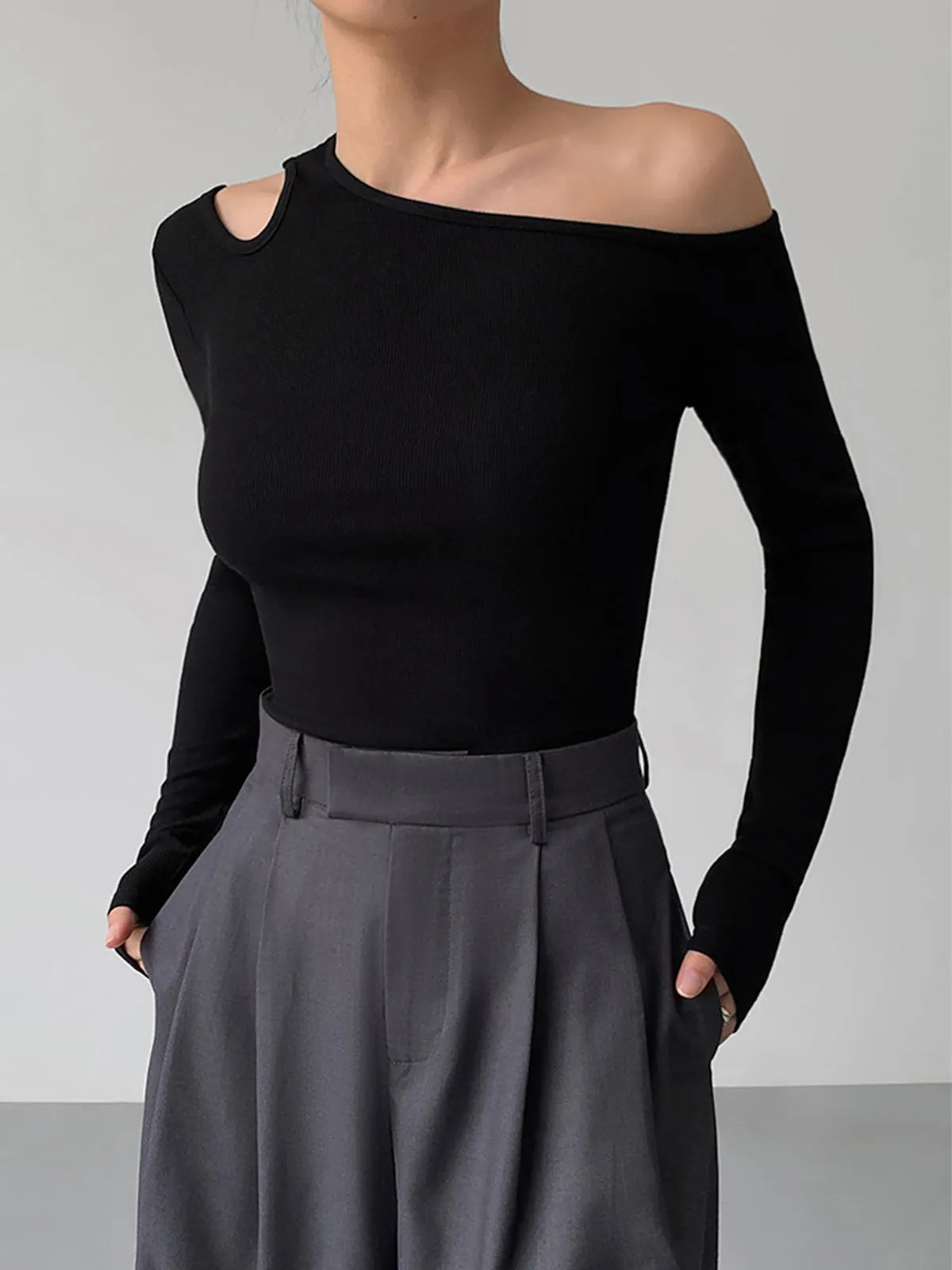 Slinky Cutout Graceful Knit Top