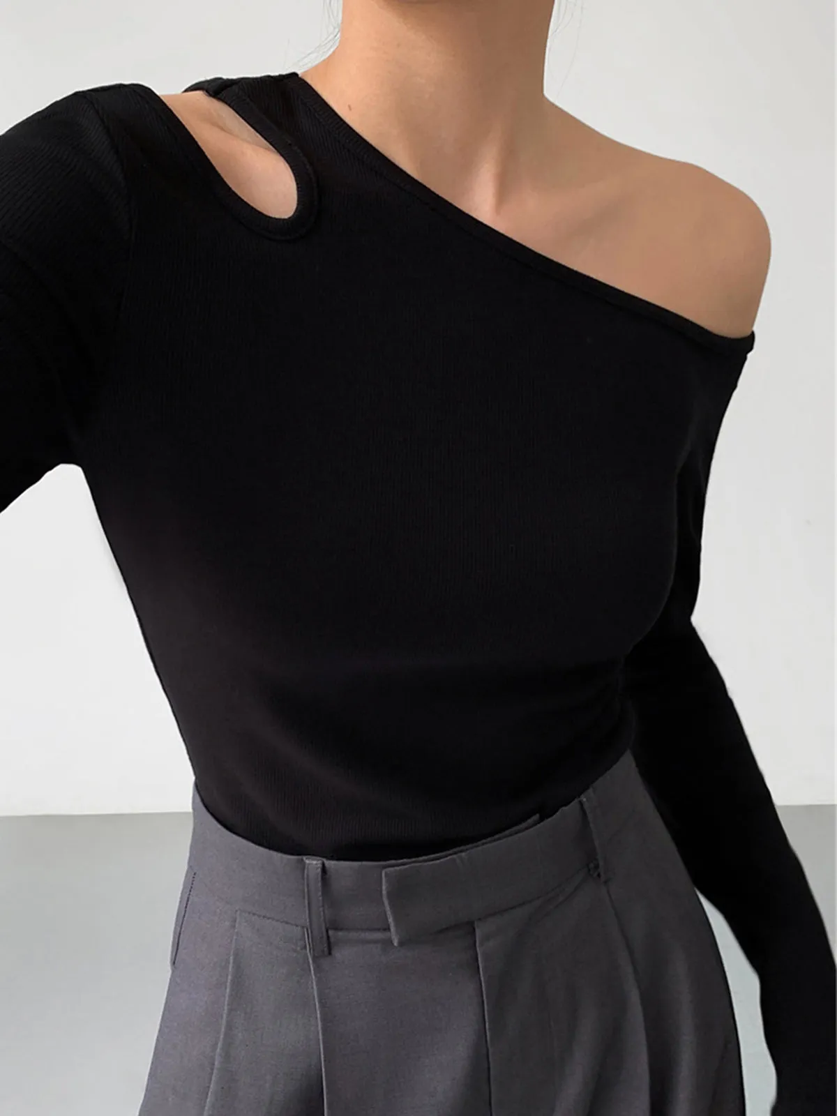 Slinky Cutout Graceful Knit Top