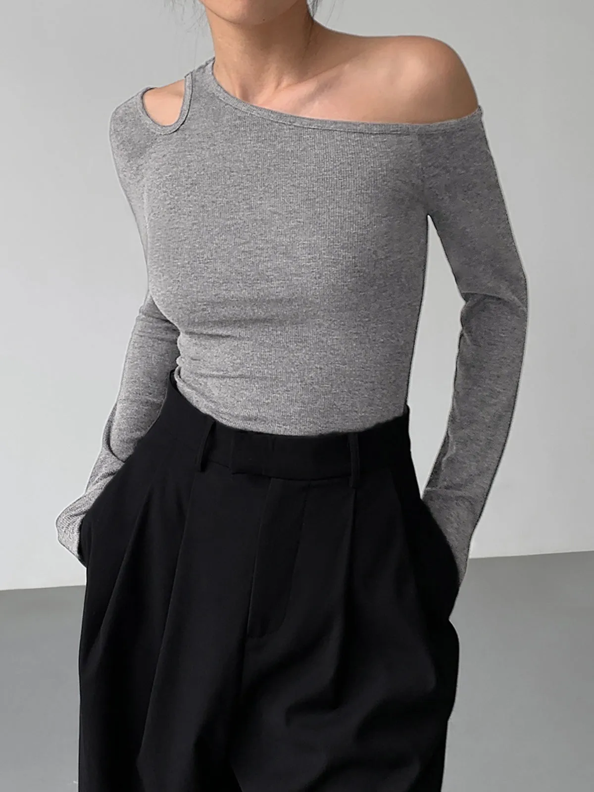 Slinky Cutout Graceful Knit Top