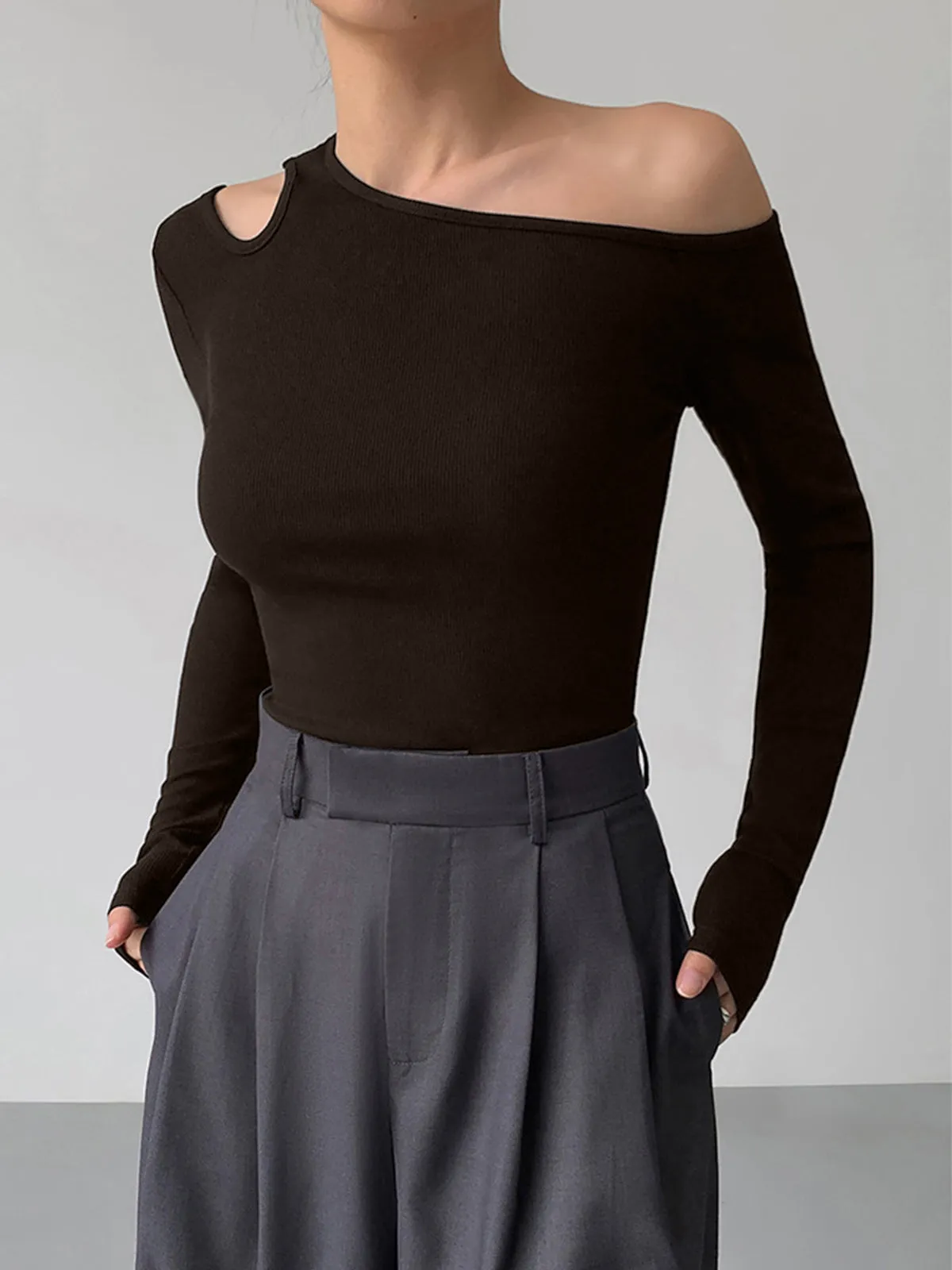 Slinky Cutout Graceful Knit Top