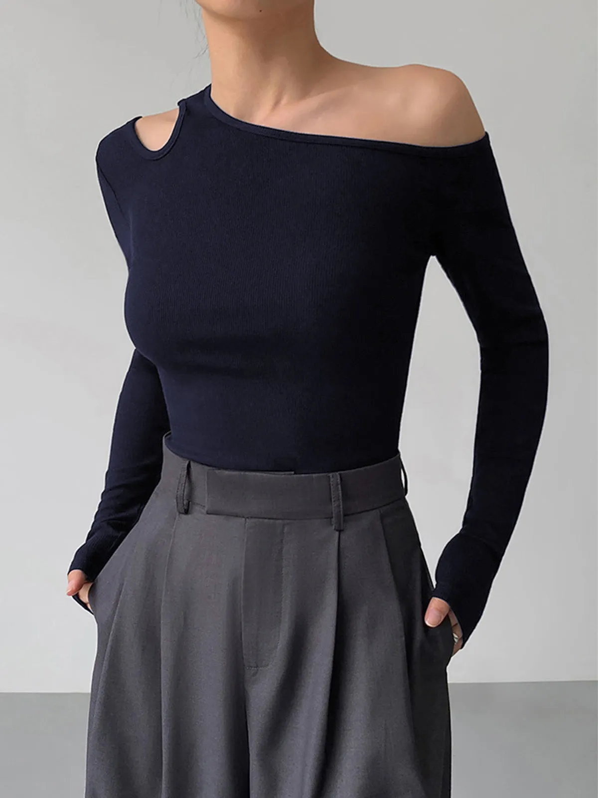 Slinky Cutout Graceful Knit Top