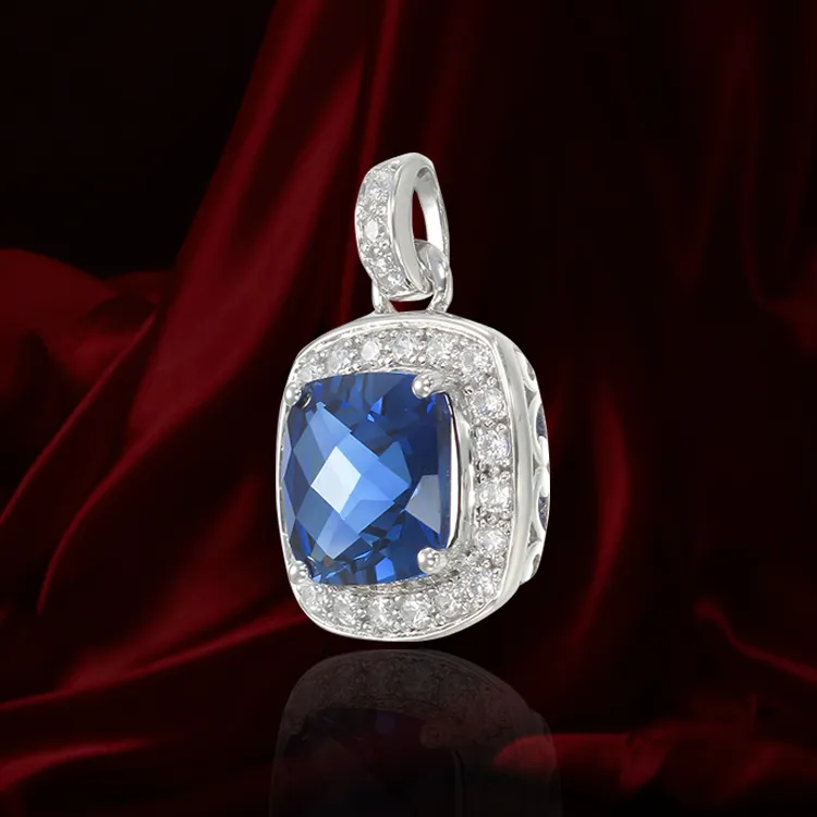 Sparkling Blue Sapphire Pendant