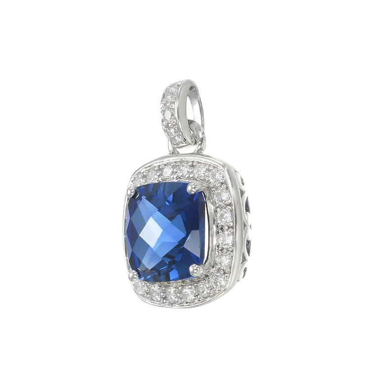 Sparkling Blue Sapphire Pendant