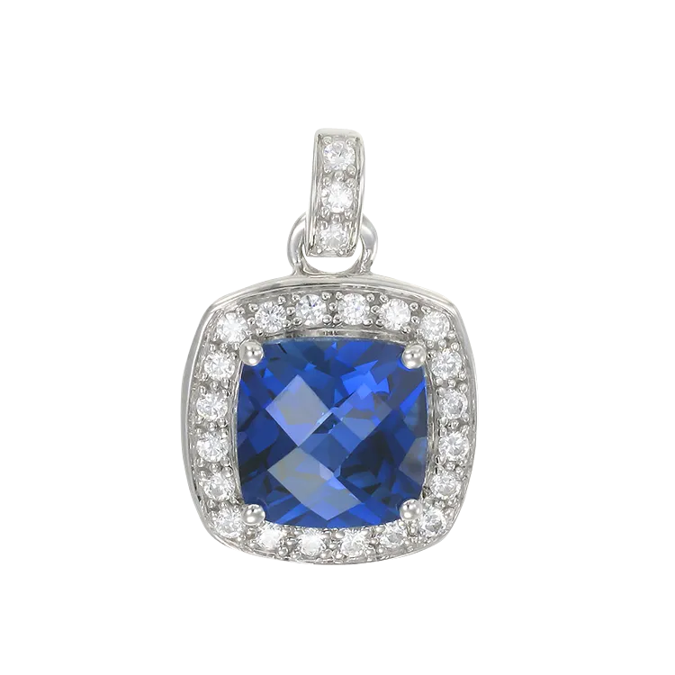 Sparkling Blue Sapphire Pendant