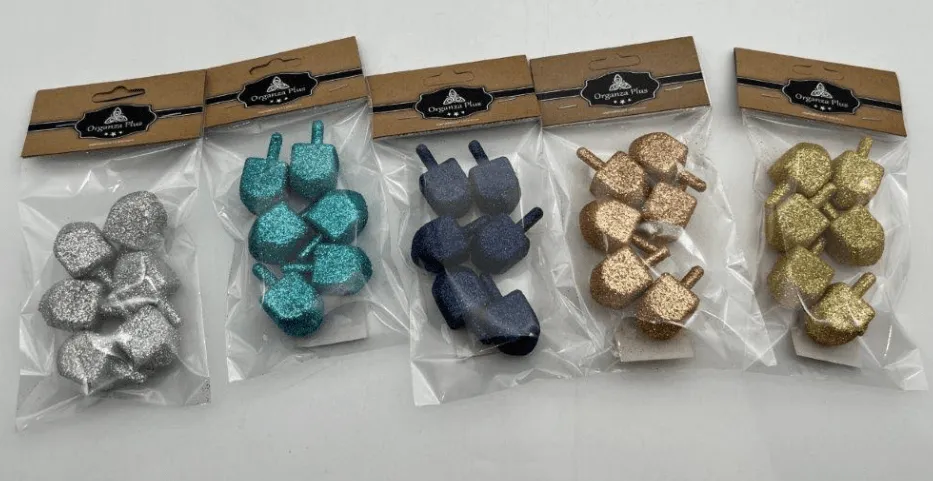 sparkling Dreidel pack of 6 assorted