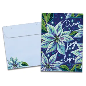 Sparkling Pointsettia Holiday Card
