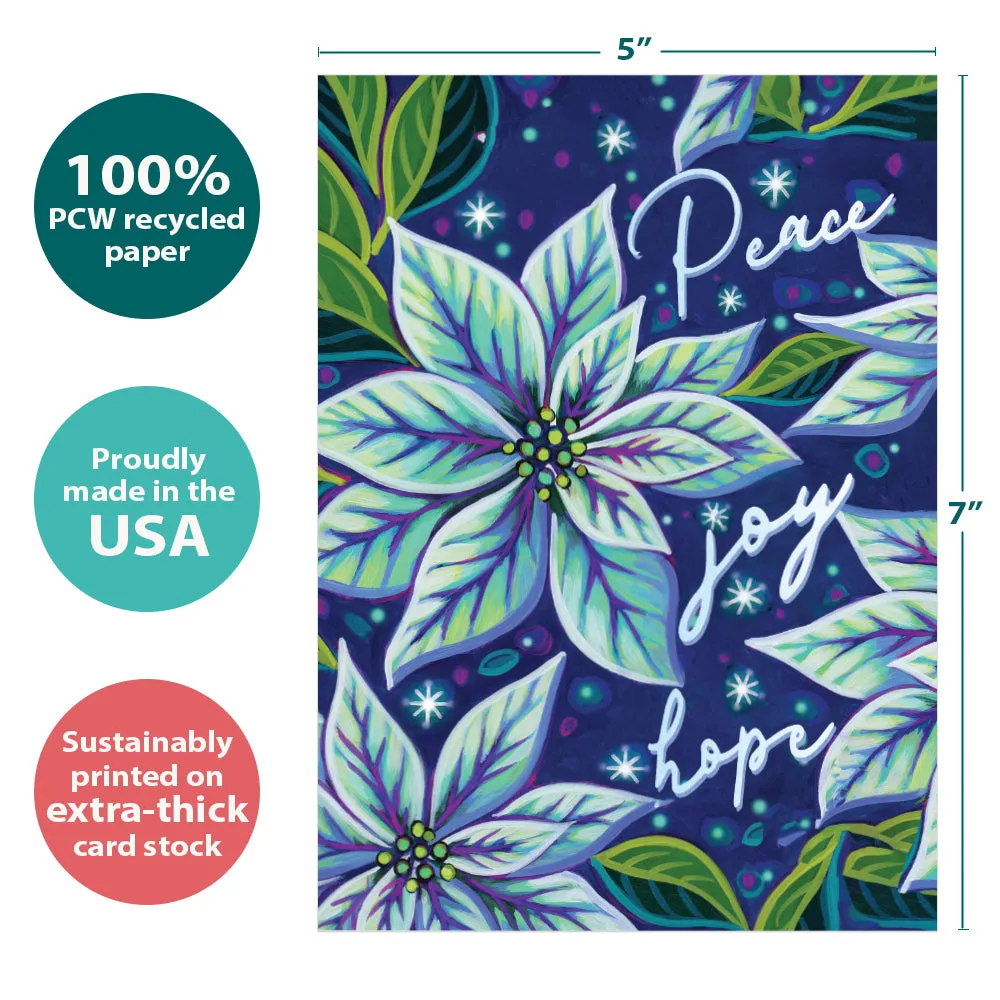 Sparkling Pointsettia Holiday Card