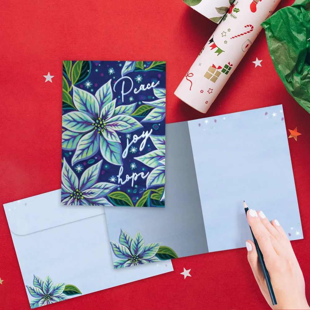 Sparkling Pointsettia Holiday Card