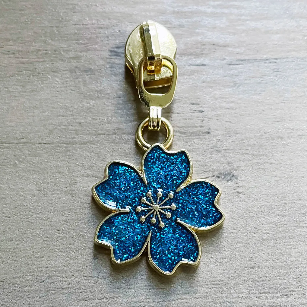 Sparkling Sakura Zipper Pull