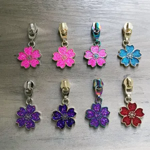 Sparkling Sakura Zipper Pull