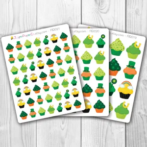 St. Patrick's Day Holiday Cupcake Stickers | AB003