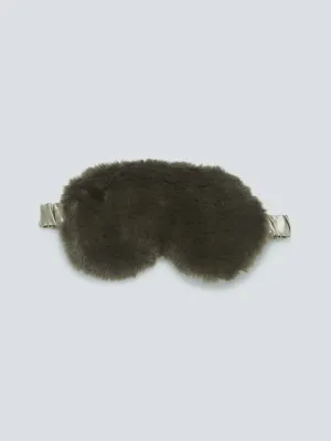 Studiowest Olive Faux-Fur Textured Eye Mask